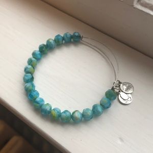 Blue beaded Alex and Ani bracelet